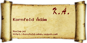 Kornfeld Ádám névjegykártya
