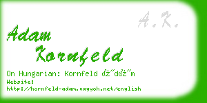 adam kornfeld business card